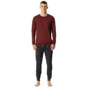 Schiesser Family Long Pyjamas Cuffs Rot Baumwolle Medium Herren