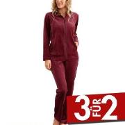 Damella Velour Plain Suit Dunkelrot Large Damen