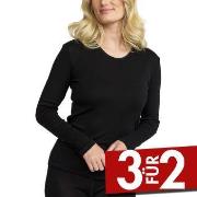 Damella Wool Long Sleeve Top Schwarz Merinowolle Small Damen