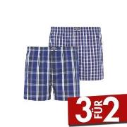 Jockey 2P Woven Boxer Shorts Marine kariert Baumwolle Small Herren