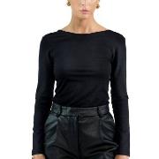 Bread and Boxers Long Sleeve Scoop Back Shirt Schwarz Viskose Small Da...