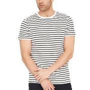 Resteröds Bamboo Crew Neck Schwarz gestreift Small Herren