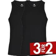 Dovre 2P Bamboo Singlet Schwarz Small Herren