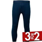 Dovre Three Quarter Long Johns Dunkelblau Baumwolle Small Herren