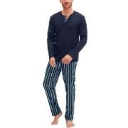 Calida Relax Choice Long Sleeve Pyjama Marine Baumwolle Medium Herren