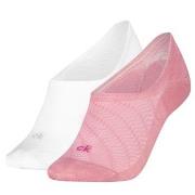 Calvin Klein 2P Footie Socks Soft Lyocell Blend Weiß/Rosa One Size Dam...