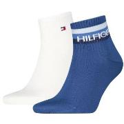 Tommy Hilfiger 2P Logo Ankle Socks Cotton Blend Weiß/Blau Gr 39/42 Her...