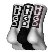 HUGO 3P Back Label Socks Weiß/Schwarz Gr 39/42