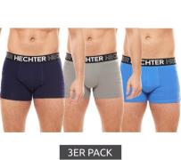 3er Pack HECHTER STUDIO Herren Boxershorts Baumwoll-Unterwäsche Blau/G...