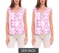 2er Sparpack ONLY ONLALMA Damen Sommer-Top im Batik Look ärmelloses Fr...