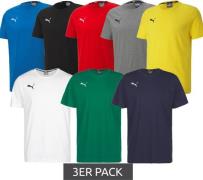 3er Pack Puma TeamGOAL 23 Casual Herren Baumwoll-Shirt mit Logo-Sticke...