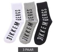 3 Paar BIKKEMBERGS Surtido Herren Sport-Socken Baumwoll-Strümpfe mit g...