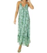 Aniston CASUAL Damen Maxi-Kleid rückenfrei Sommer-Kleid mit Allover-Pr...