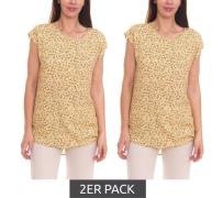 2er Pack Tamaris Damen Bluse mit Allover Blumen-Muster ärmelloses Somm...