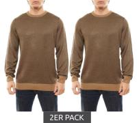 2er Sparpack BLEND Londres Herren Rundhals-Sweatshirt Feinstrick-Pullo...