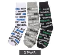 3 Paar BIKKEMBERGS Surtido Herren Tennis-Socken mit Allover Marken-Pri...