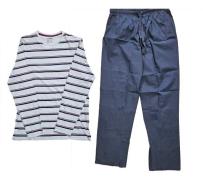 LIVERGY Herren Pyjama-Set 2-teilig gestreifter Schlafanzug Baumwoll-Py...