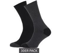 30 Paar STAPP Allround Arbeits-Strümpfe Baumwoll-Socken Schwarz/Grau