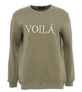 ZWILLINGSHERZ Sweater Voila Damen Rundhals-Pullover mit VOILÀ Schriftz...