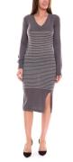 AjC Damen Pullover-Kleid gestreift Midi-Kleid Strick-Kleid 12705661 Gr...