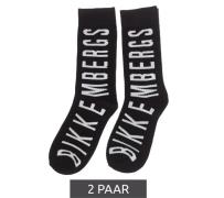 2 Paar BIKKEMBERGS Herren Tennis-Socken mit Markenschriftzug Baumwoll-...