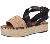 SHABBIES Amsterdam Damen Plateau-Sandale mit geflochtenem Riemen Sanda...