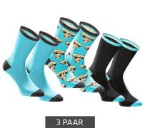 3 Paar TASTIQ Baumwoll-Socken mit Pizza-Print lange Strümpfe in stylis...