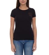 JAGUAR Damen Basic-Shirt Kurzarm-Shirt Baumwoll-Shirt mit Rückenprint ...