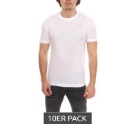 10er Sparpack Kappa Herren Baumwoll-Shirt Rundhals-Shirt mit kleinem L...