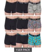 15er Sparpack TASTIQ Herren Boxershorts mit Pizza- / US-Dollar- oder M...