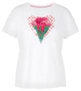 MARC CAIN Damen T-Shirt Baumwoll-Shirt im künstlerischen Herz Druck Ku...