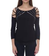 MELROSE Damen Off-Shoulder-Shirt mit Paillettenbesatz Silvester-Shirt ...