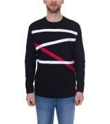 vsct Herren Longsleeve Baumwoll-Pullover mit farbigen Akzenten Rundhal...