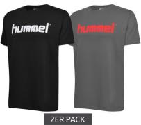 2er Pack hummel Herren T-Shirt Baumwoll-Shirt mit Logo-Print Sport-Shi...