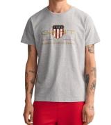 GANT Herren T-Shirt mit großem Marken-Print und Schriftzug Baumwoll-Sh...