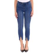 AjC Jeans Damen Slim-Fit Hose in knöchellänge High-Waist Hose mit Schl...