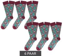 6 Paar Moustard Alien Herren Baumwoll-Socken mit Alien und Ufo Allover...