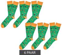 6 Paar Moustard St. Patrick's Herren Baumwoll-Socken mit Regenbogen un...