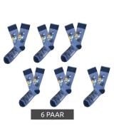 6 Paar Moustard Tiger Herren Baumwoll-Socken mit Tiger Allover-Print g...