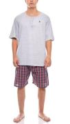 U.S. POLO ASSN. Herren Pyjama Set Schlafanzug kurz Grau