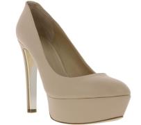 GUESS Plateau-Schuhe Pumps stylische Damen Echtleder High Heels Beige