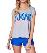 CHIEMSEE Sugar T-Shirt lockeres Damen Sommer-Shirt mit Print Grau