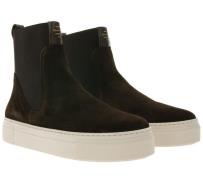 GANT Marie Stiefel bequeme Damen Echtleder Chelsea-Boots Dunkelbraun