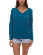 Kappa Shirt bequemes Damen Henley Longsleeve Petrol