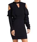 GUESS Stretch-Kleid klassisches Damen Volant-Kleid mit Cut-Outs an den...