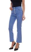 EDITED Maja Jeans schlichte Damen Denim-Hose mit Knopfverschluss Blau