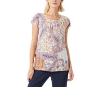 soyaconcept Garcia Kurzarm-Bluse fließendes Damen Shirt mit Blumen- un...