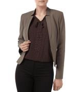 COMMA Kurz-Blazer stylische Damen Jacke mit Hakenverschluss Braun