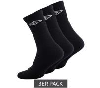 3er Pack umbro Sport Socks Socken Strick-Strümpfe UA3001A-92B Schwarz