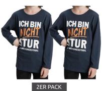 2er Pack KIDSWORLD Jungen Baumwoll-Pullover Langarm-Shirt mit großem F...